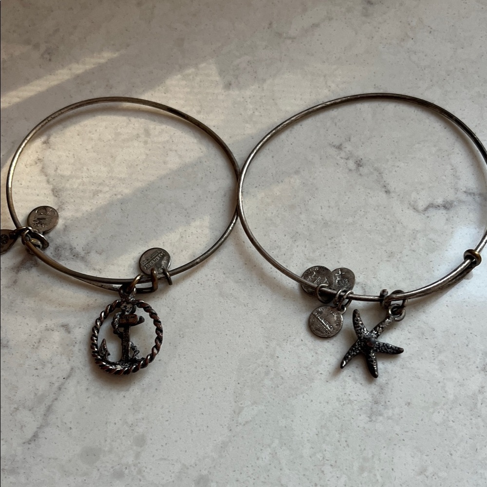 Silver Charm Bangle Bracelets